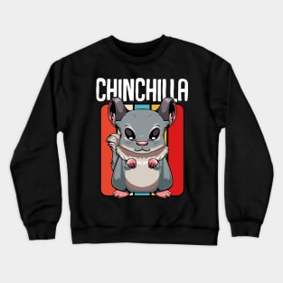 Chinchilla - Cute Retro Style Kawaii Rodent Crewneck Sweatshirt
